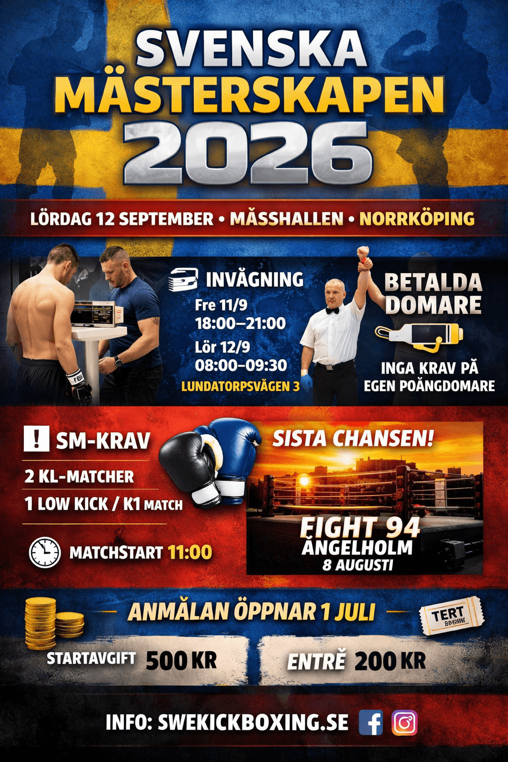 Svenska Mästerskapen 2026 – Officiell information